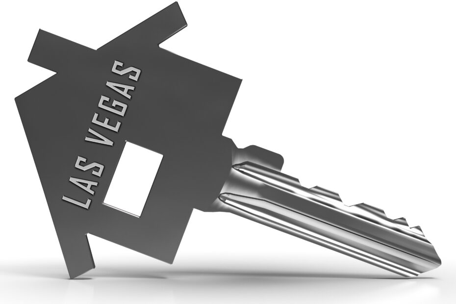 Las Vegas Real Estate Key Depicts Houses And Homes In Nevada - 3d Illustration